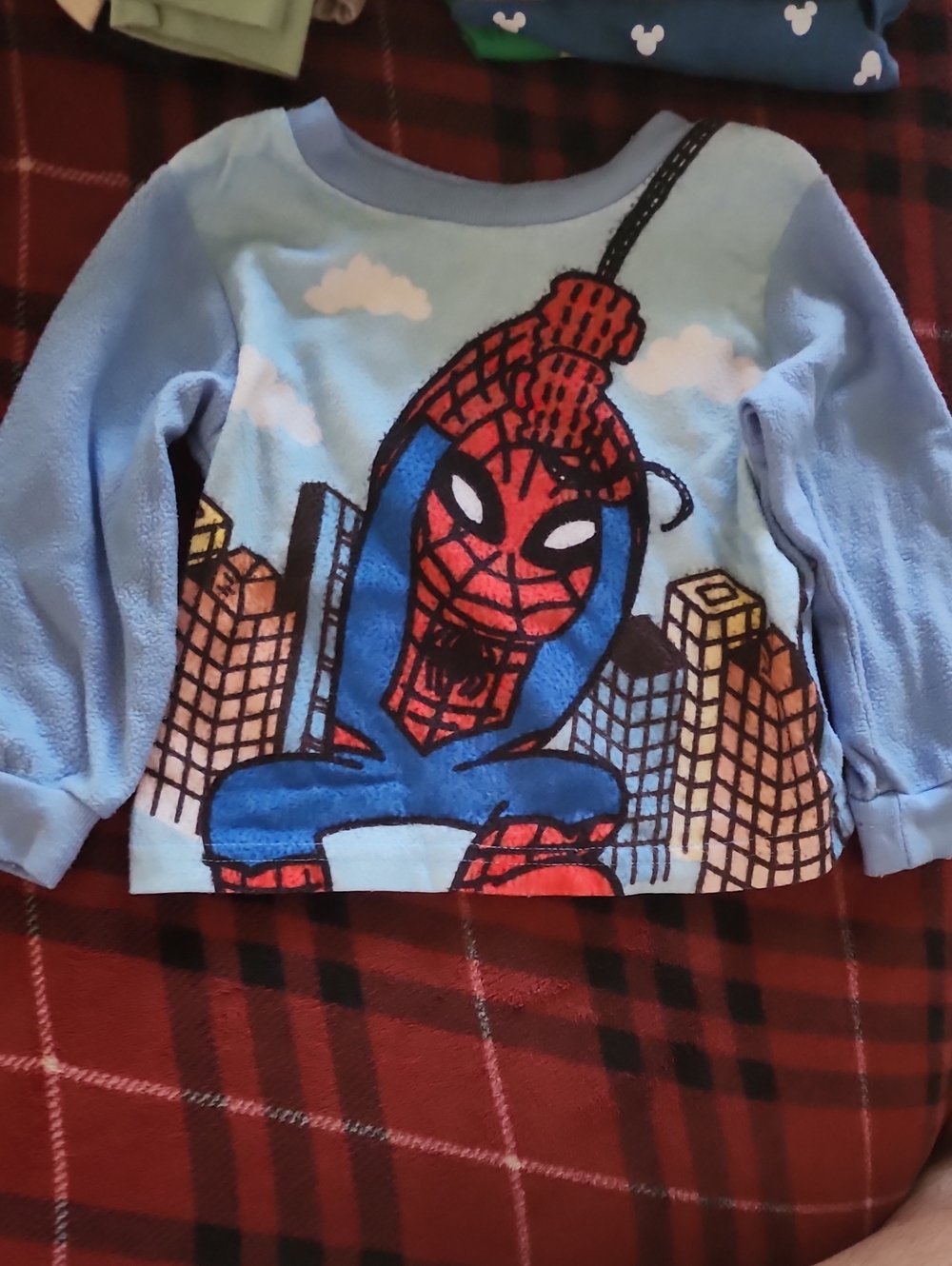 Marvel Light Blue Kids Superhero Pullover And Pant With Red And Blue Spider Man.